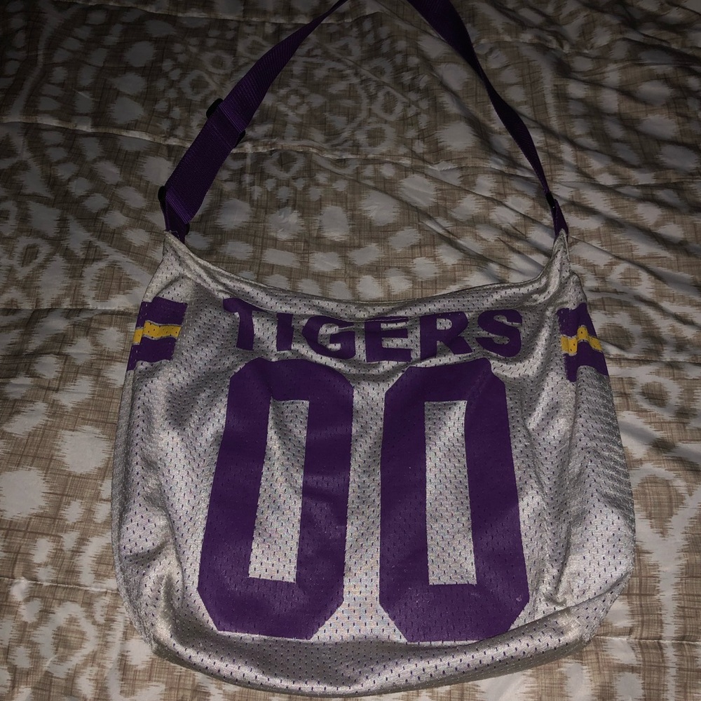 NCAA LSU football jersey material purse shoulder